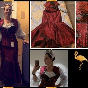 Vintage Goth Steampunk Mermaid Skirt Outfit